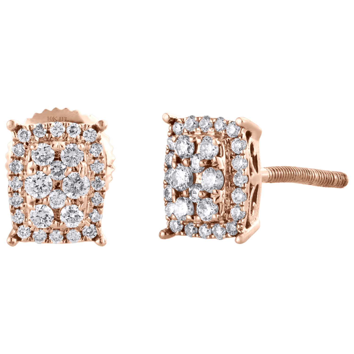 Créé Diamants Halo Drop Dangle Boucles d/'oreilles Véritable 14k Or Blanc