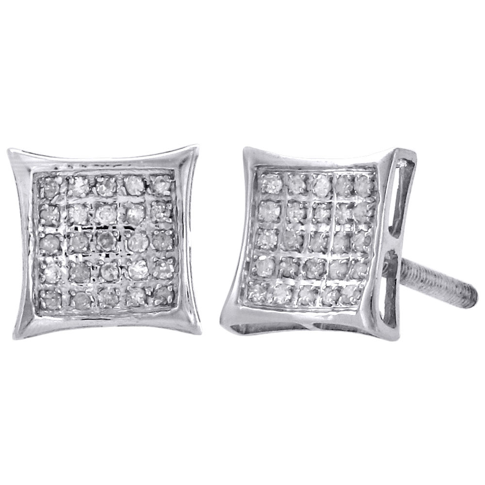 4 mm 0,30 ct Plata Esterlina Plaza solitario CZ pendientes