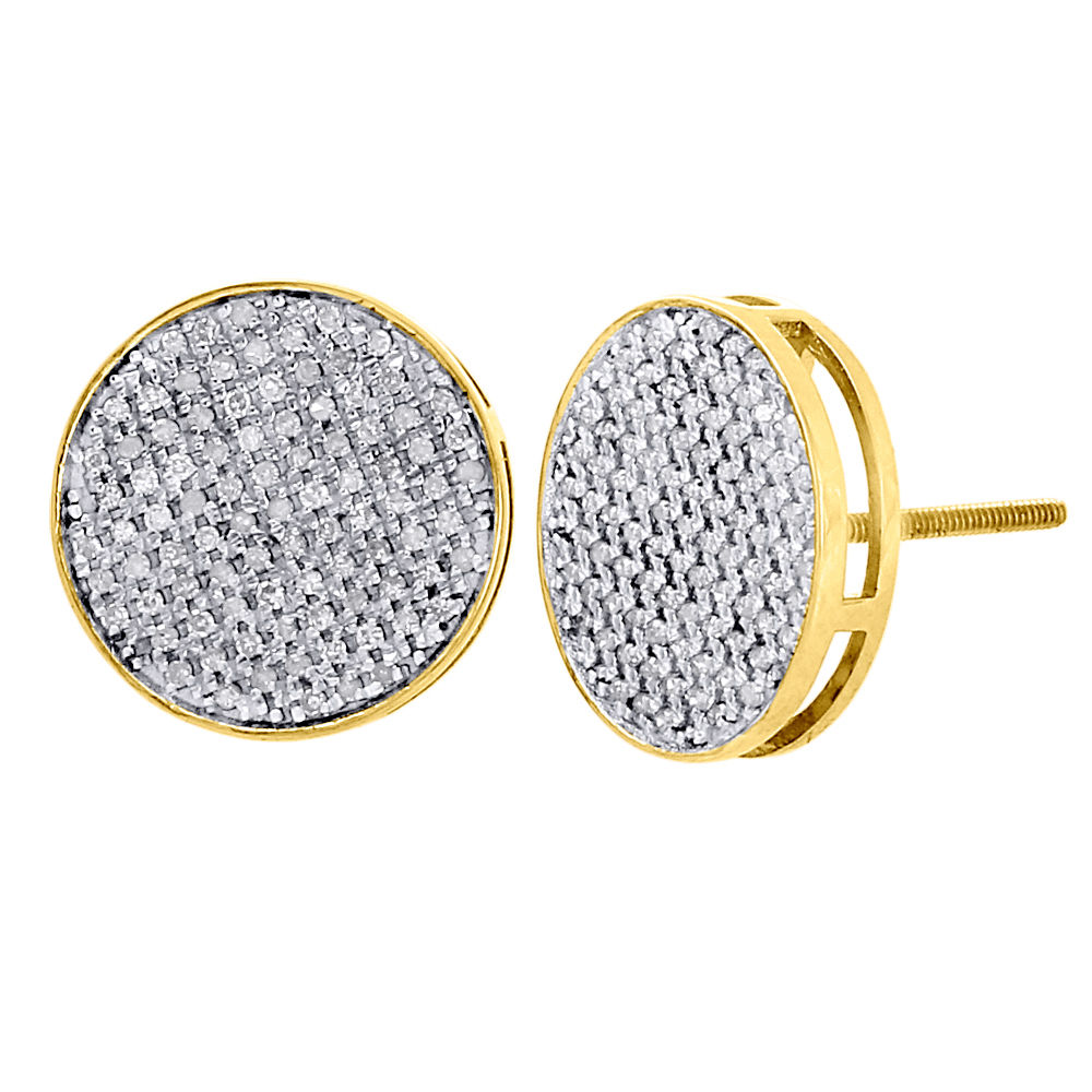 Womens Double Heart Pave Diamond 14 Mm Stud Earrings