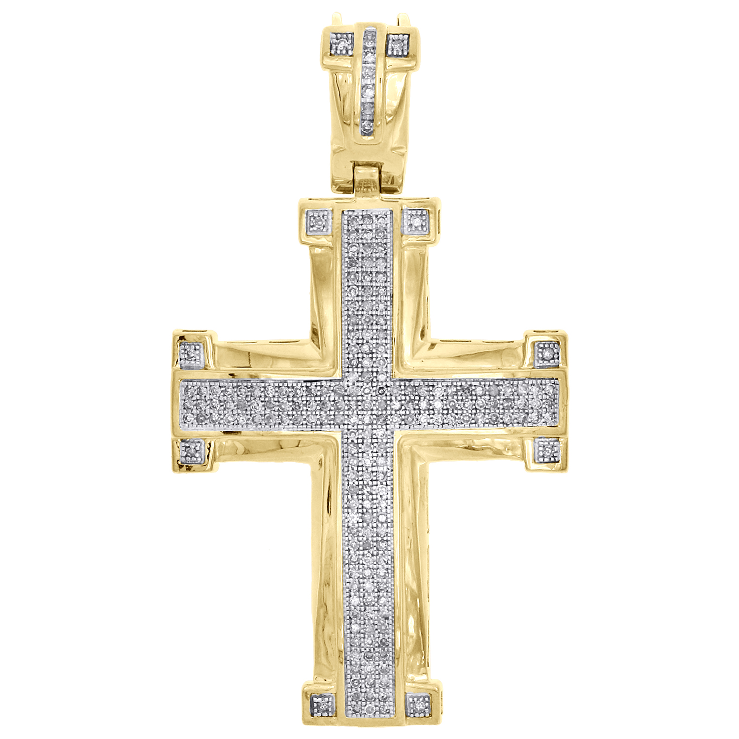 10k Ou 14k Jaune or véritable croix crucifix Jésus Post Femme Boucles d/'oreilles