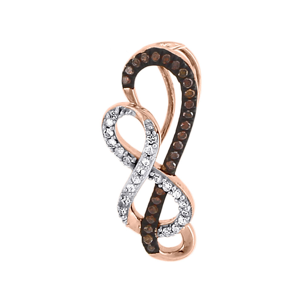 Red Diamond Pendant 1//5ct 10k Rose Gold