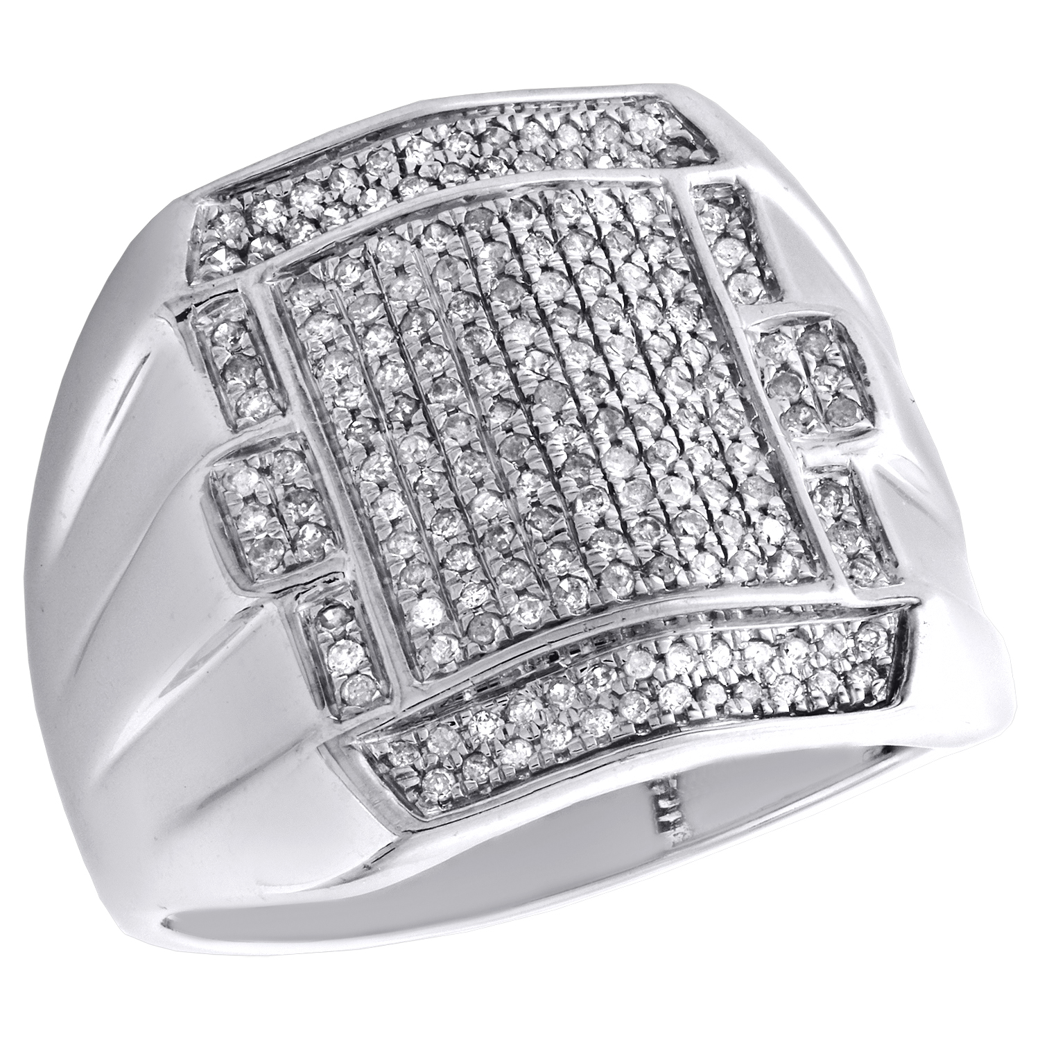 10k Or Blanc Homme Trois Pierre Véritable Round Diamond Wedding Band Ring 7 mm