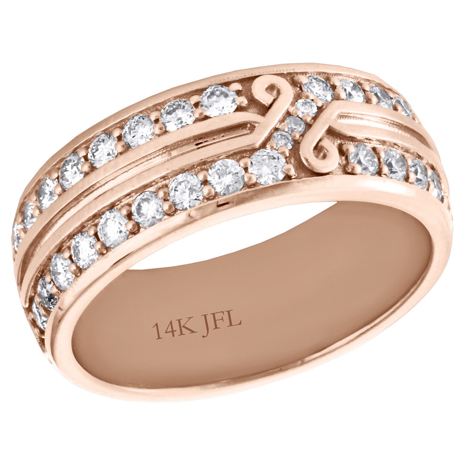 14K Rose Gold Mens Round Diamond Eternity Wedding Band 8mm Infinity Ring 1.74 CT eBay