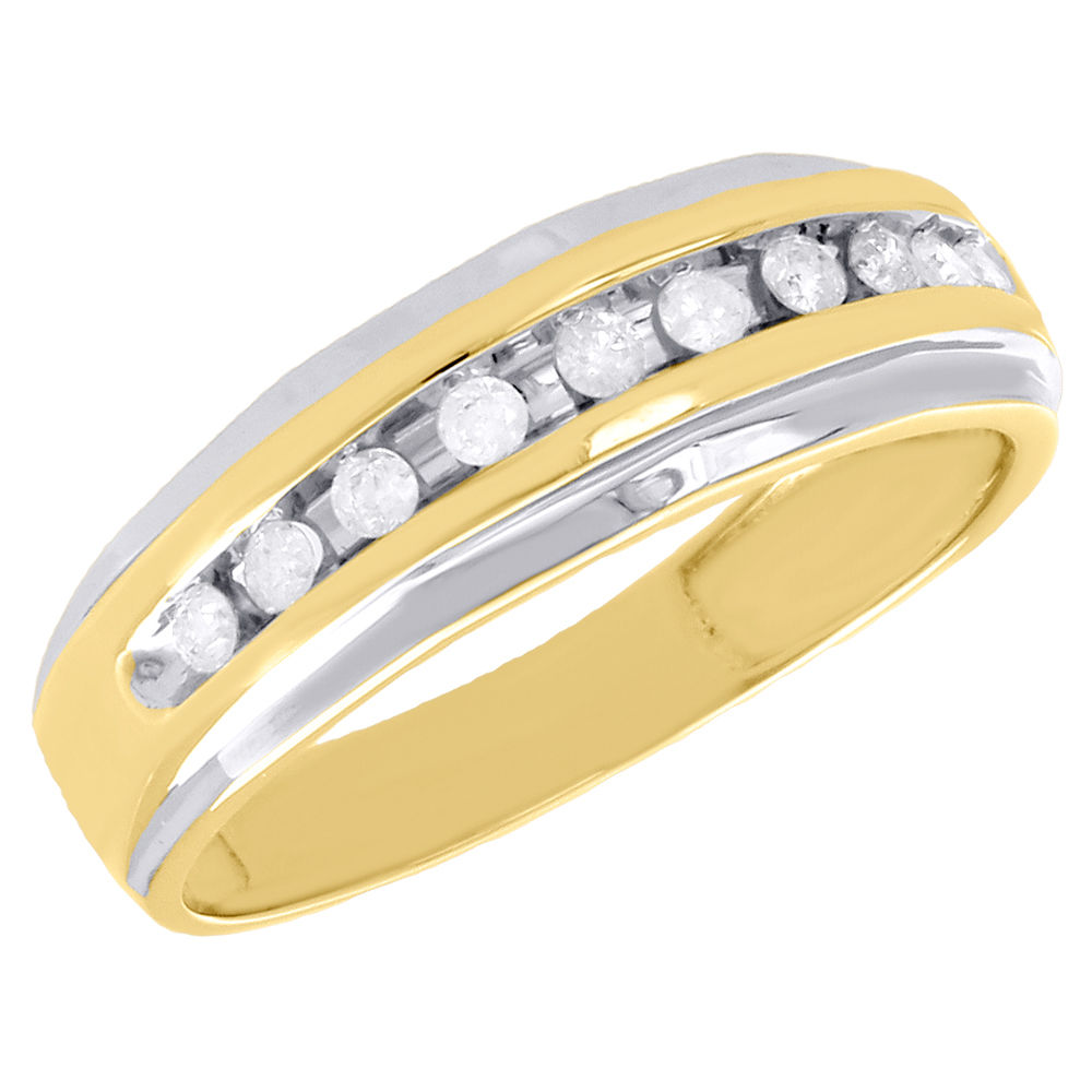 0.30 CT Floral Rond Diamant 10k or Jaune sur bague de fiançailles