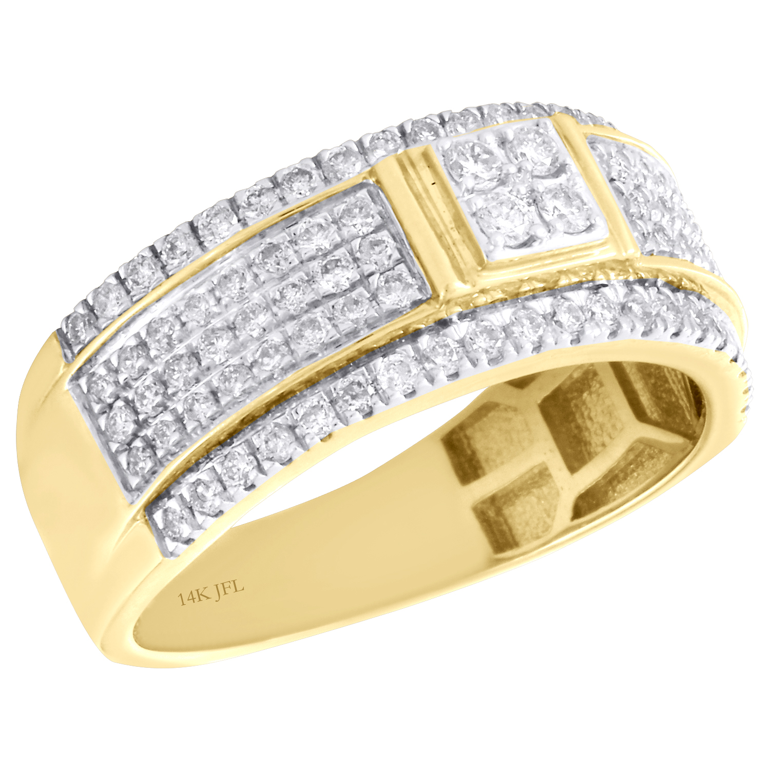 D/VVS1 585er Solide Gelbgold 3,25 Karat Prinzessin Form Solitär Verlobung Ring