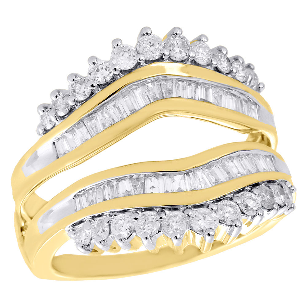 10K Yellow Gold Diamond Enhancer Ring Wrap Jacket Contour