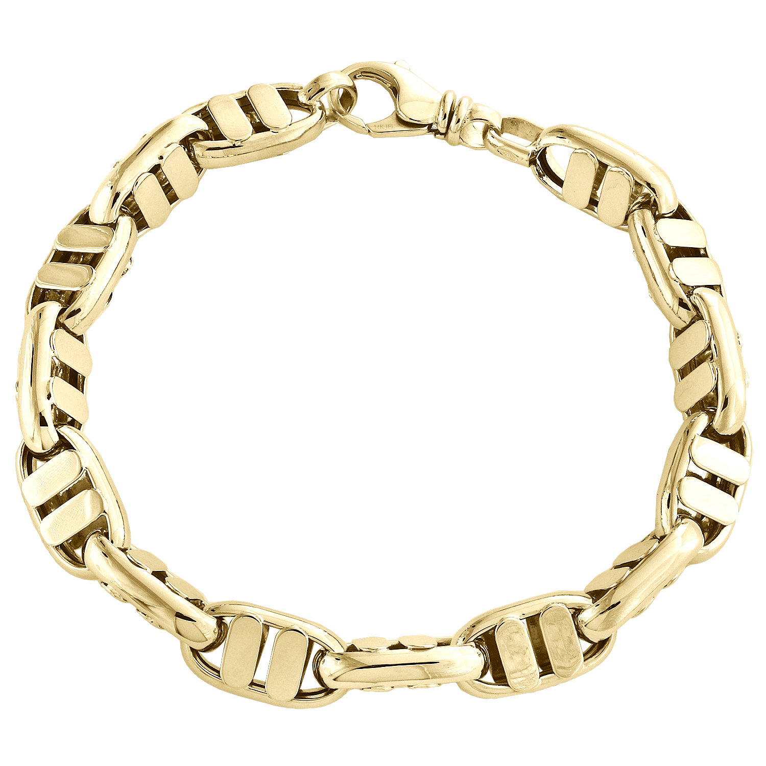 18K solide or jaune bracelet avec rond cercle Rolo Link 4 mm MADE IN ITALY