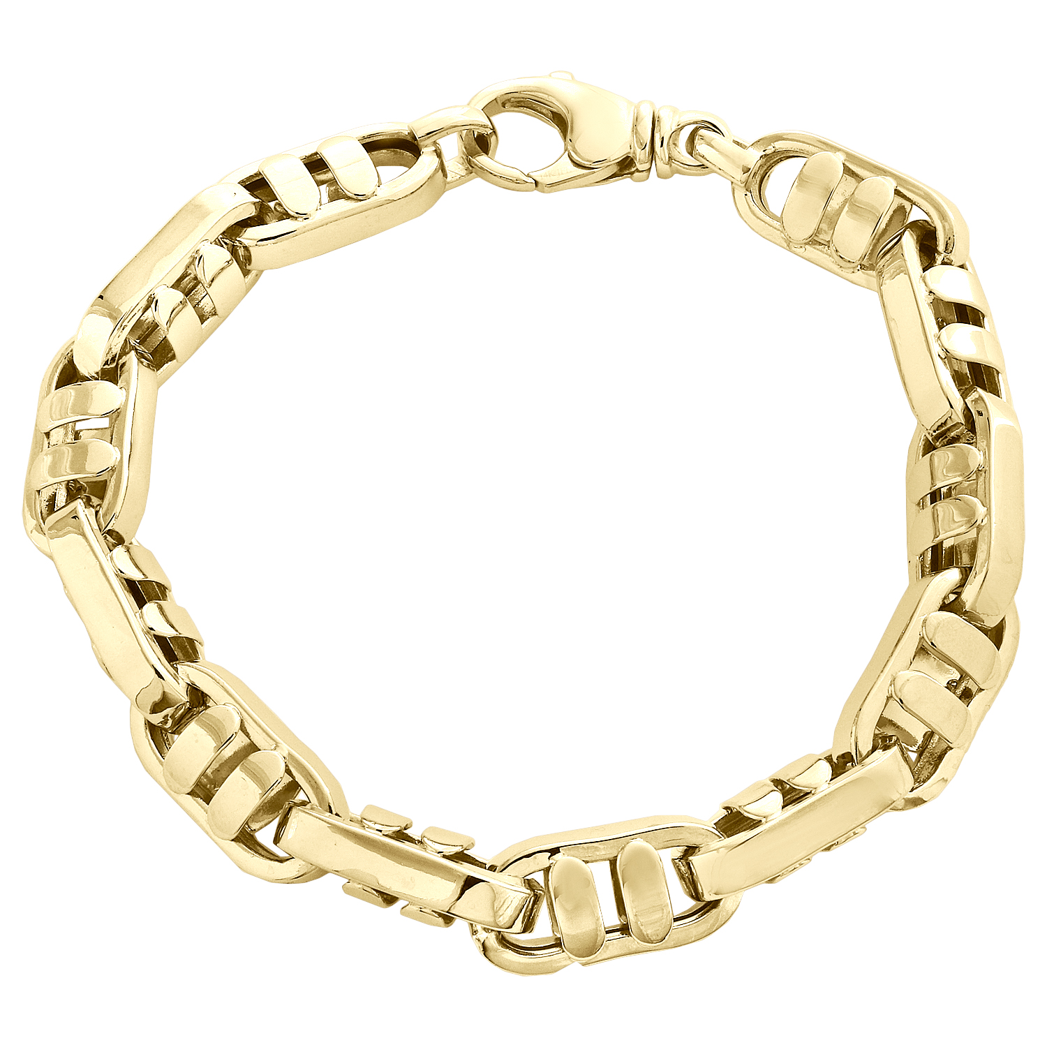 14K Or Jaune Brillant byzantine Fancy Bracelet