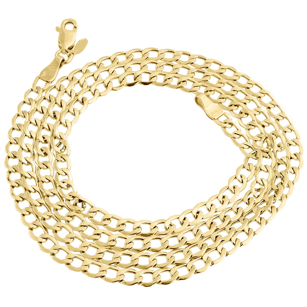 18k Yellow Gold 1.2mm Cuban Curb Link Chain Necklace