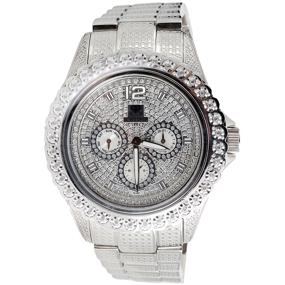 Mens Diamond Watch Ice Time California 42mm Dial 0.10ctw Diamond Champagne  Dial - Mens Watches - Watches