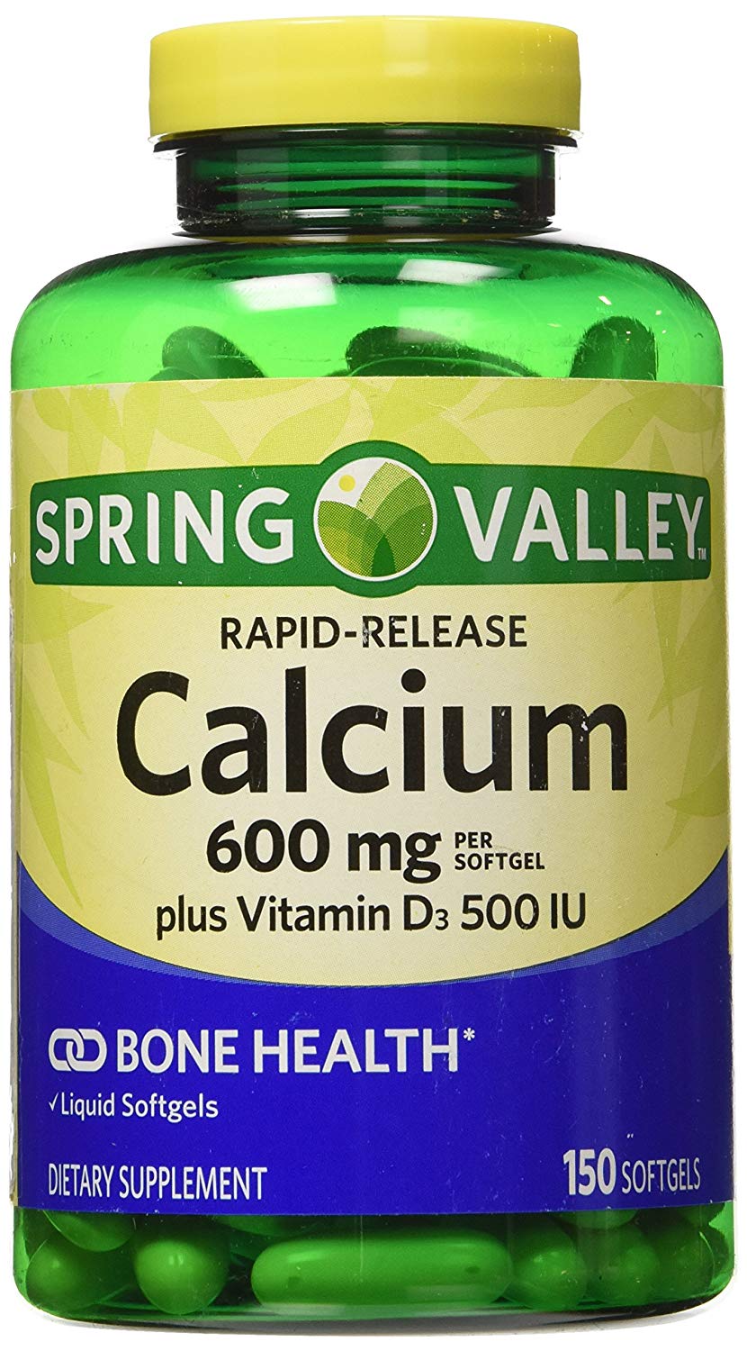 Spring Valley Calcium 600 mg with Vitamin D3, (150 Softgels) eBay