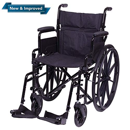 Carex Large 20” Padded Wheelchair Adjustable, Folding, Removable