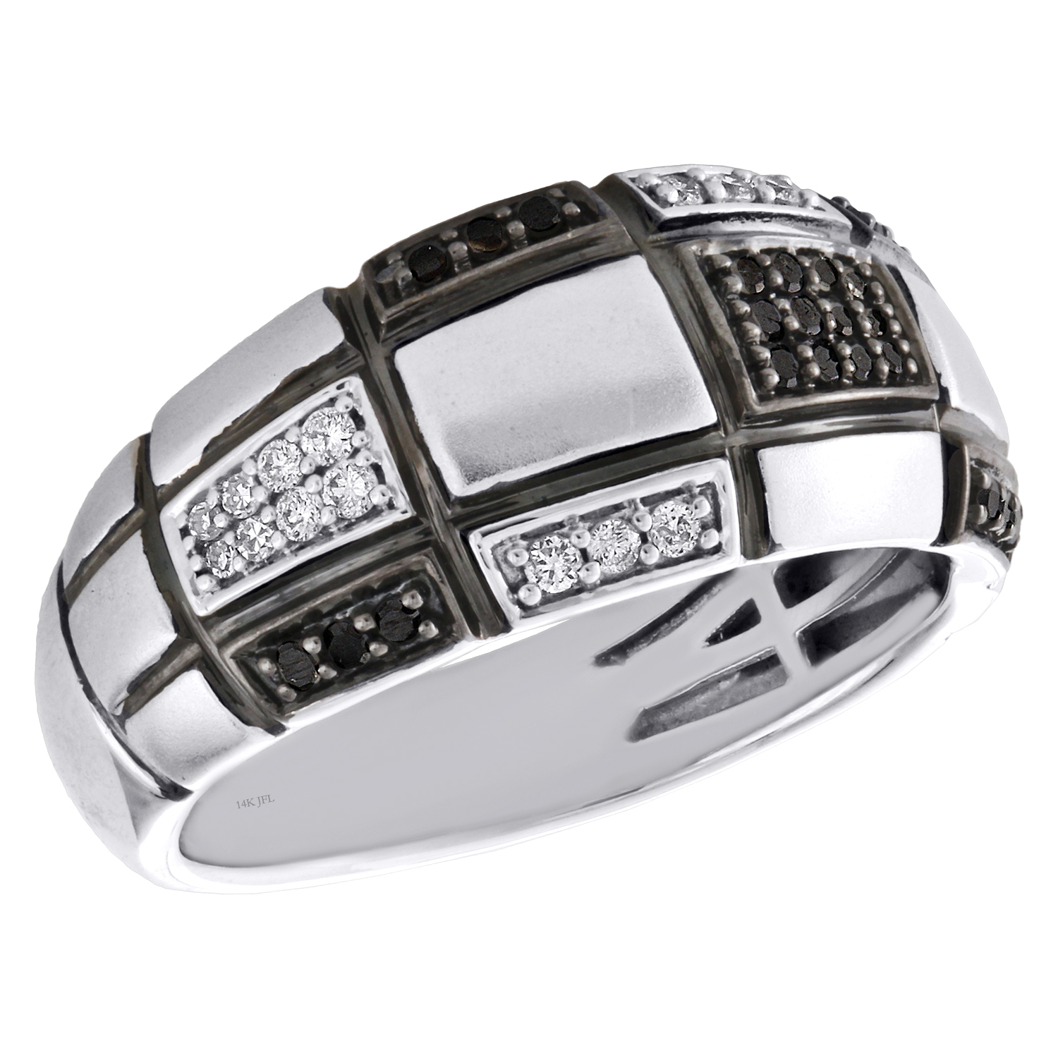 Brown Diamond Crossover Woven Band 1//5ct 10k White Gold