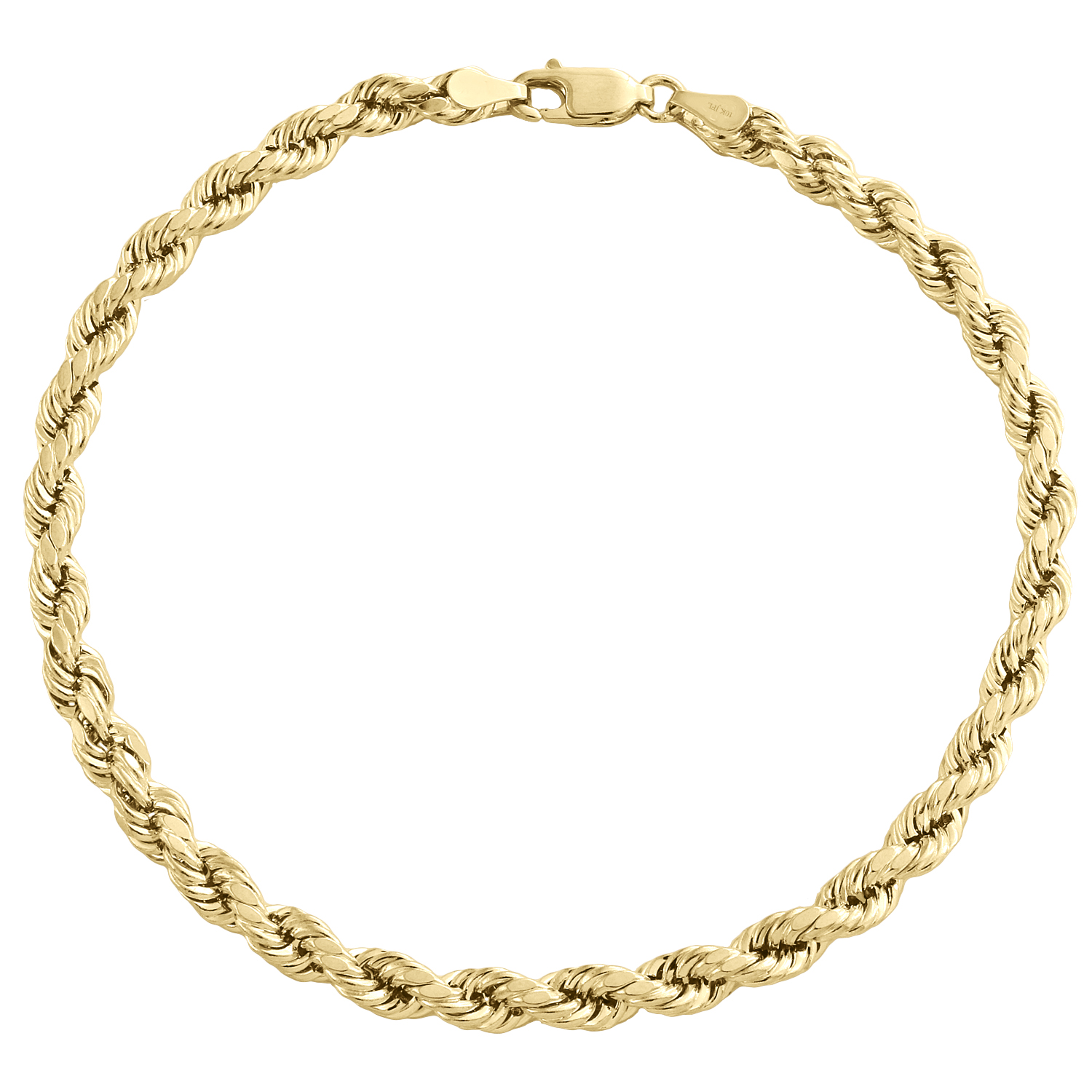 Curb Chain Link 14K Solid Yellow Gold Cuban Bracelet 4.0mm 7-9