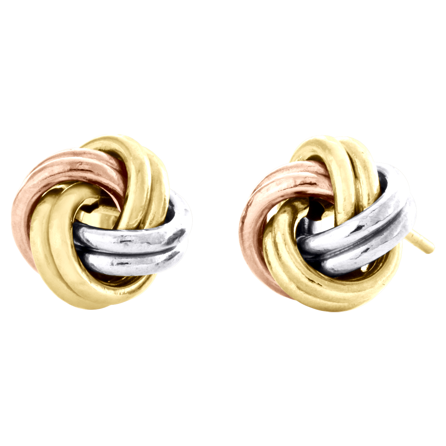 Tri-metal Byzantine Love Knot Earrings