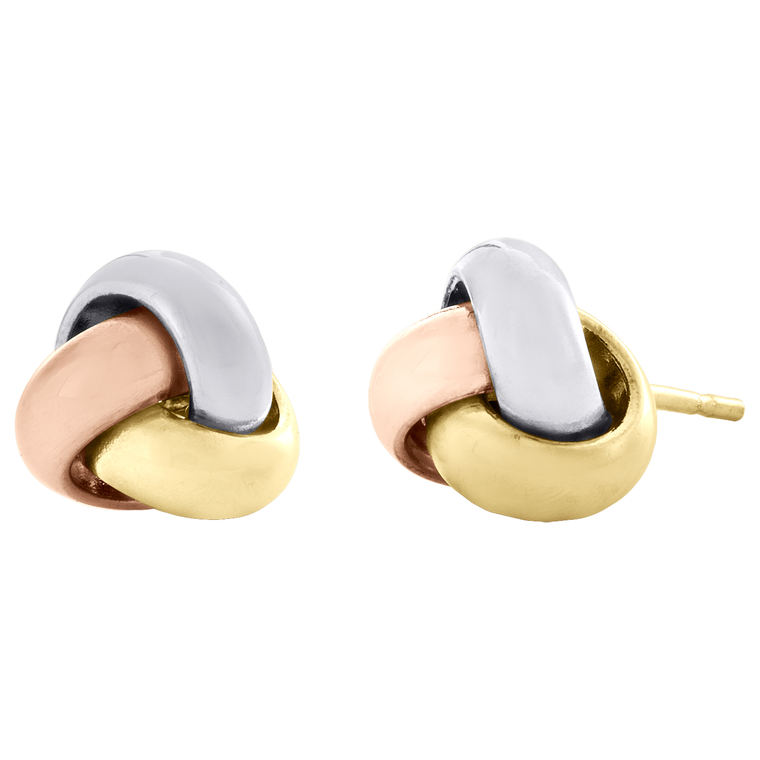 Tri-metal Byzantine Love Knot Earrings