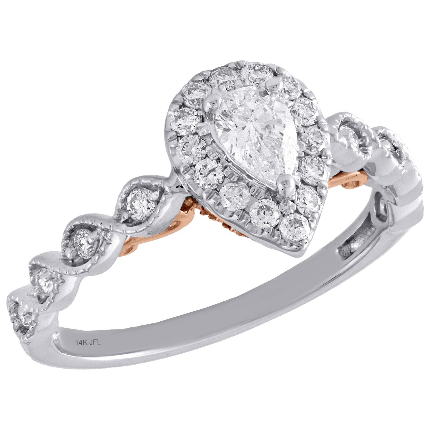 solitaire teardrop engagement ring