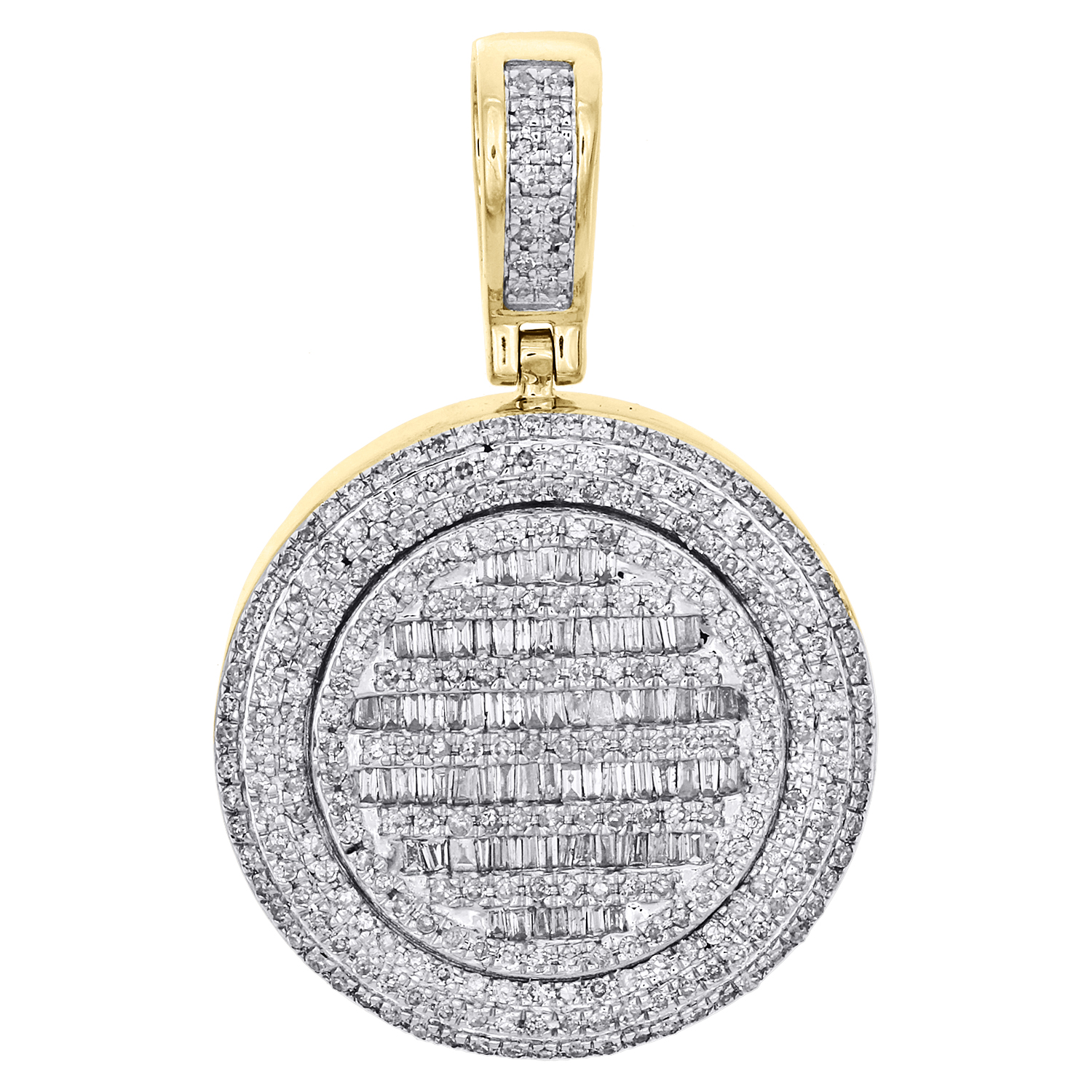 3.00 Ct Round Diamond Ankh Octagon Medallion Pendant 1.85" 14k Yellow Gold Over