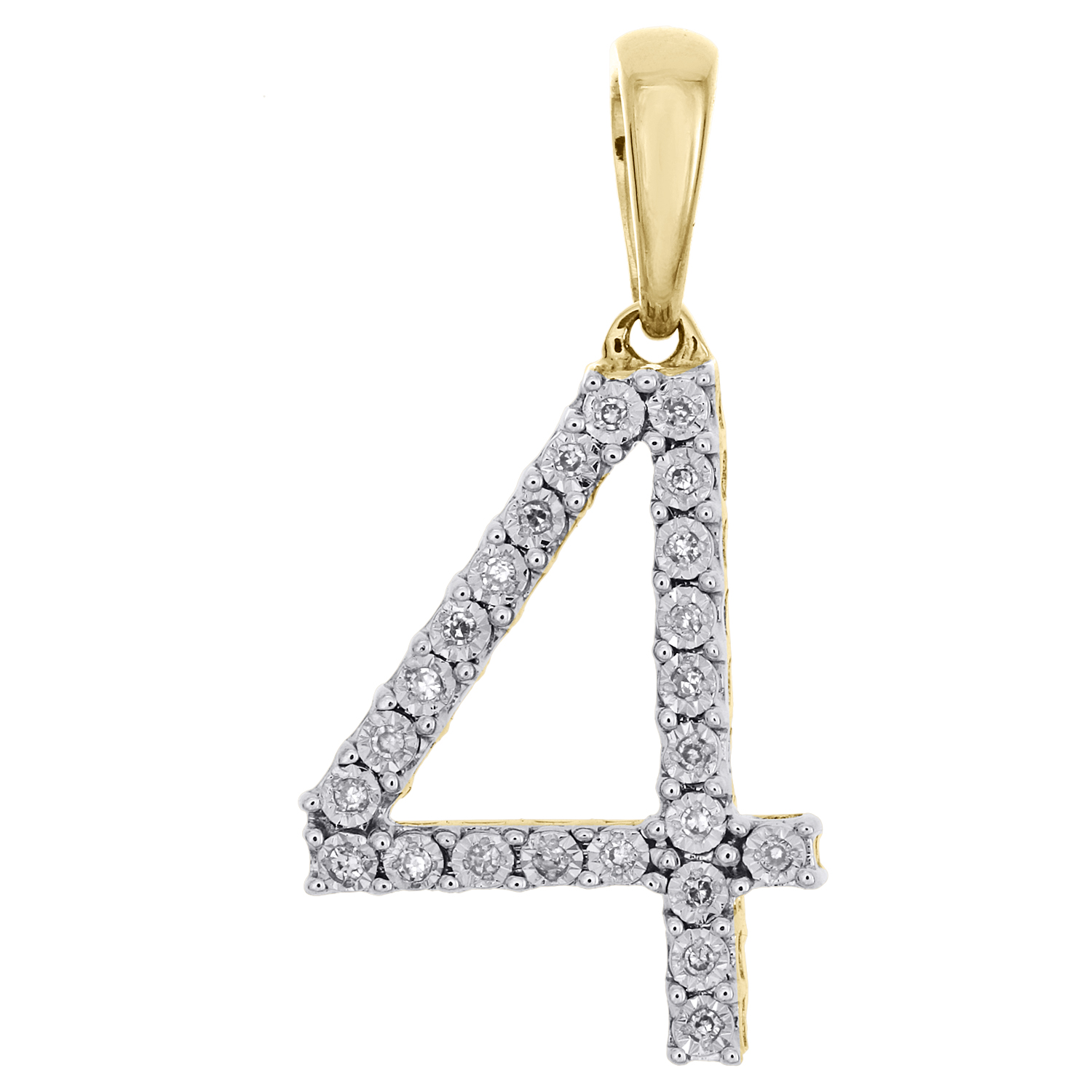 Solid 10k Yellow Gold Number 8 Block Charm Pendant
