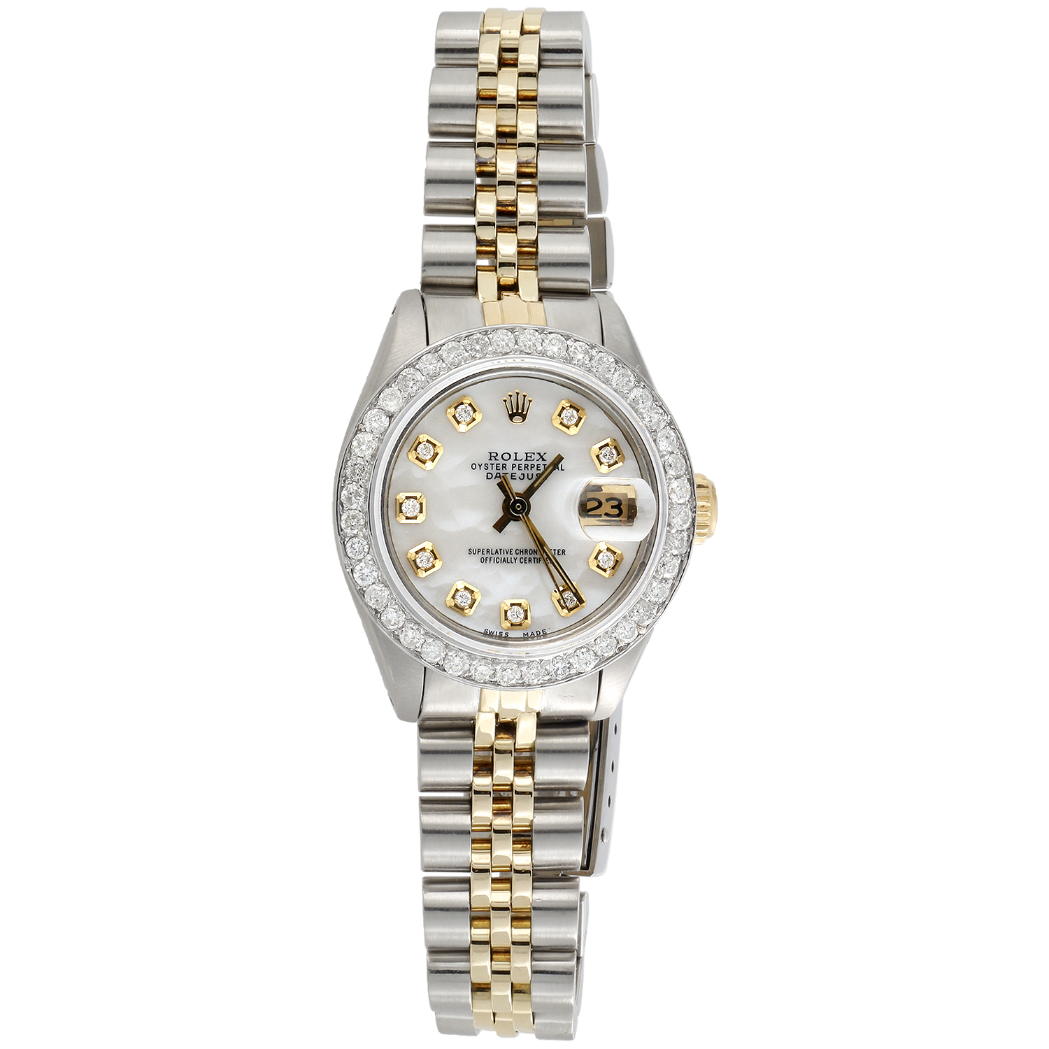 Womens Rolex Diamond Watch MOP Dial 