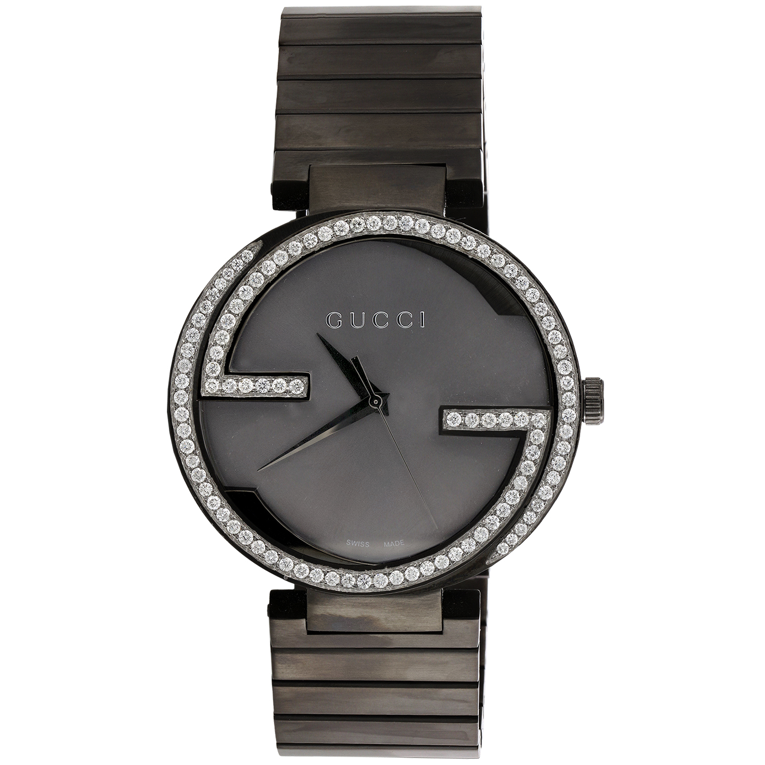 GUCCI 置時計 ブラック/シルバー　201 SWISS MADE クォーツ 1729975.jpg