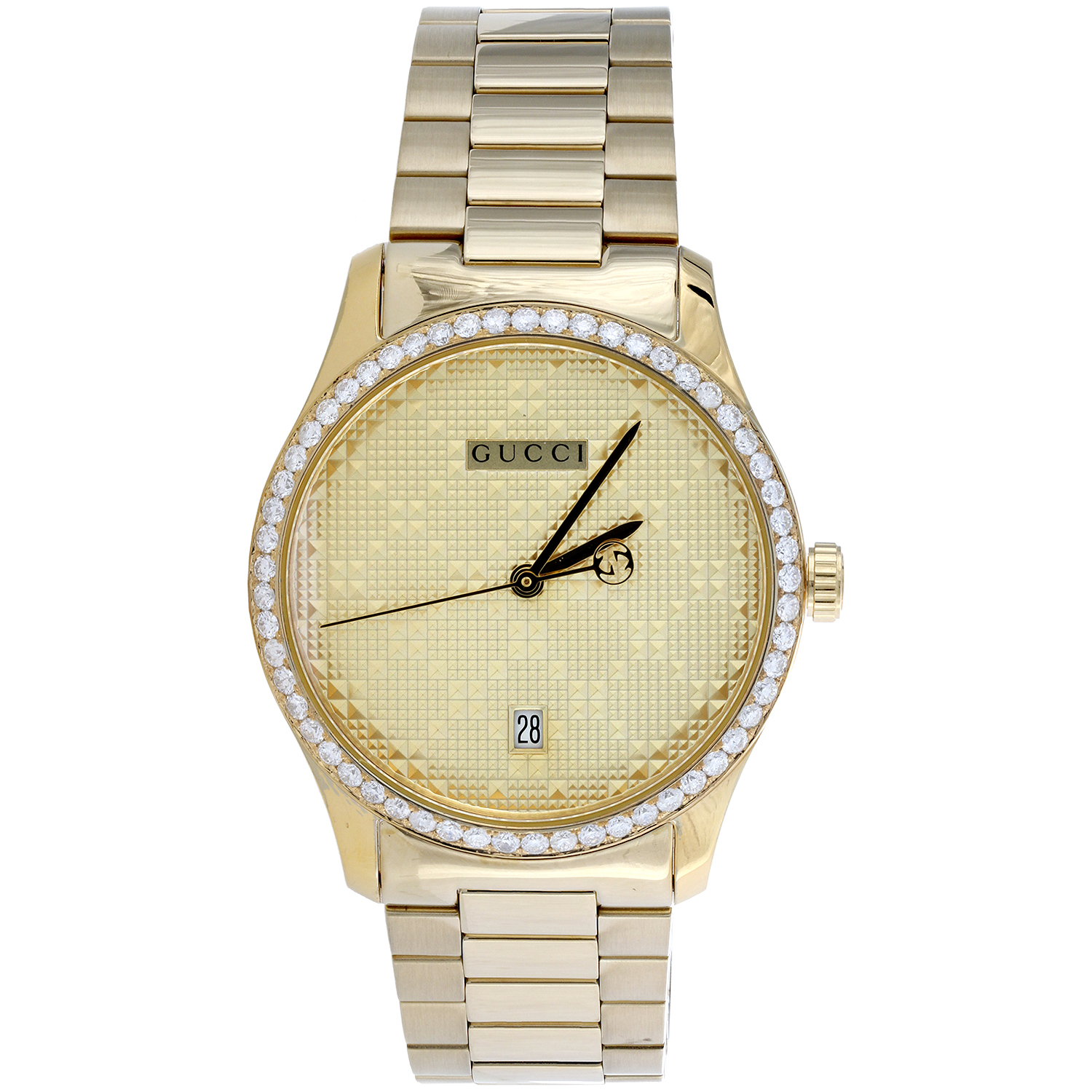 Gucci Ya126461 Diamond Watch G-Timeless 38mm Gold PVD Steel Pattern ...