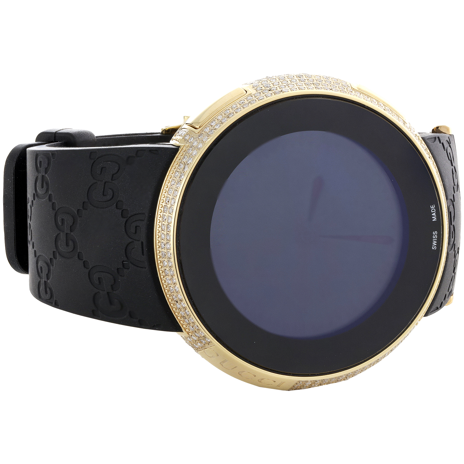 Digital gucci store watch with diamonds