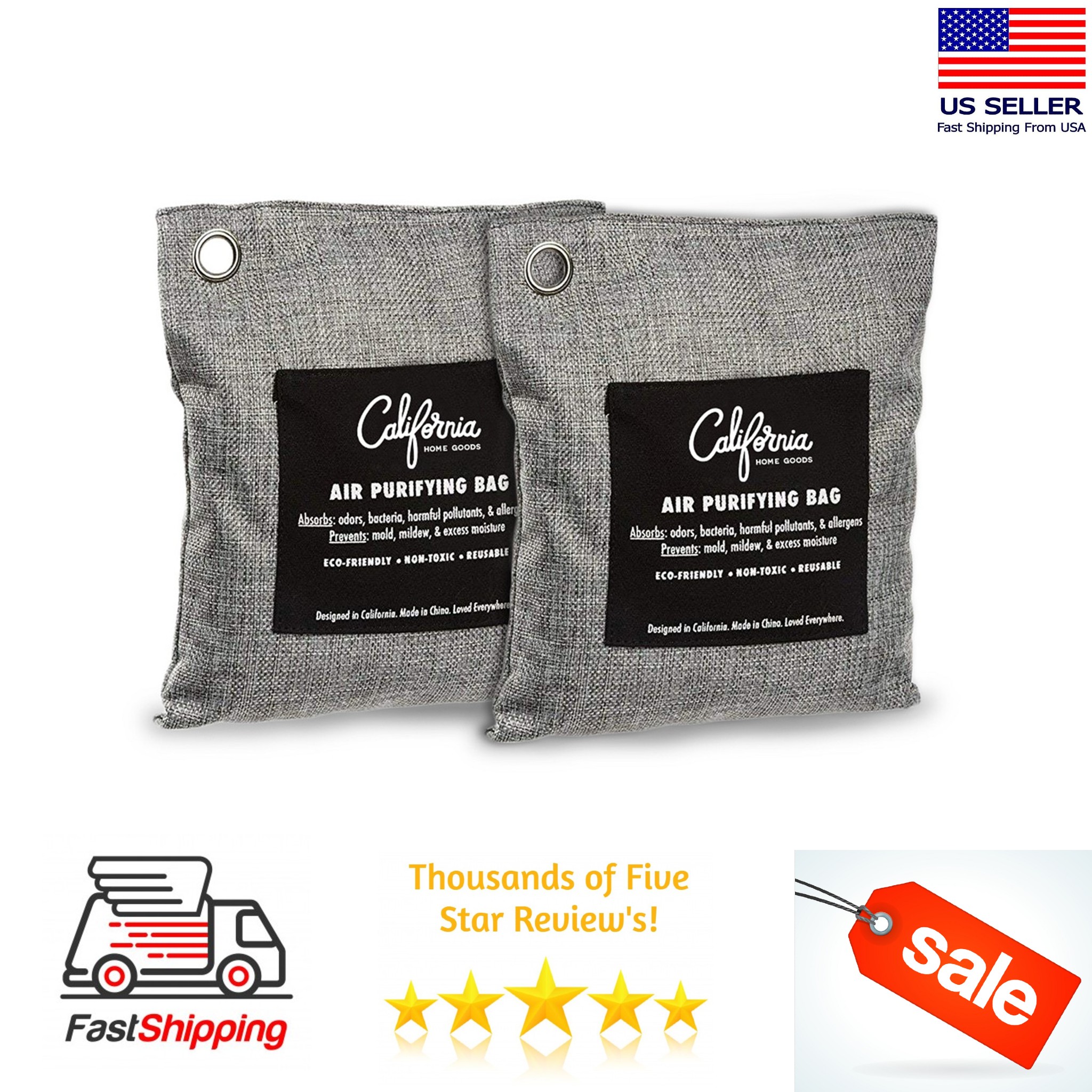 Air Purifying Bag Natural Bamboo Activated Charcoal200 Gram BagAir Filter