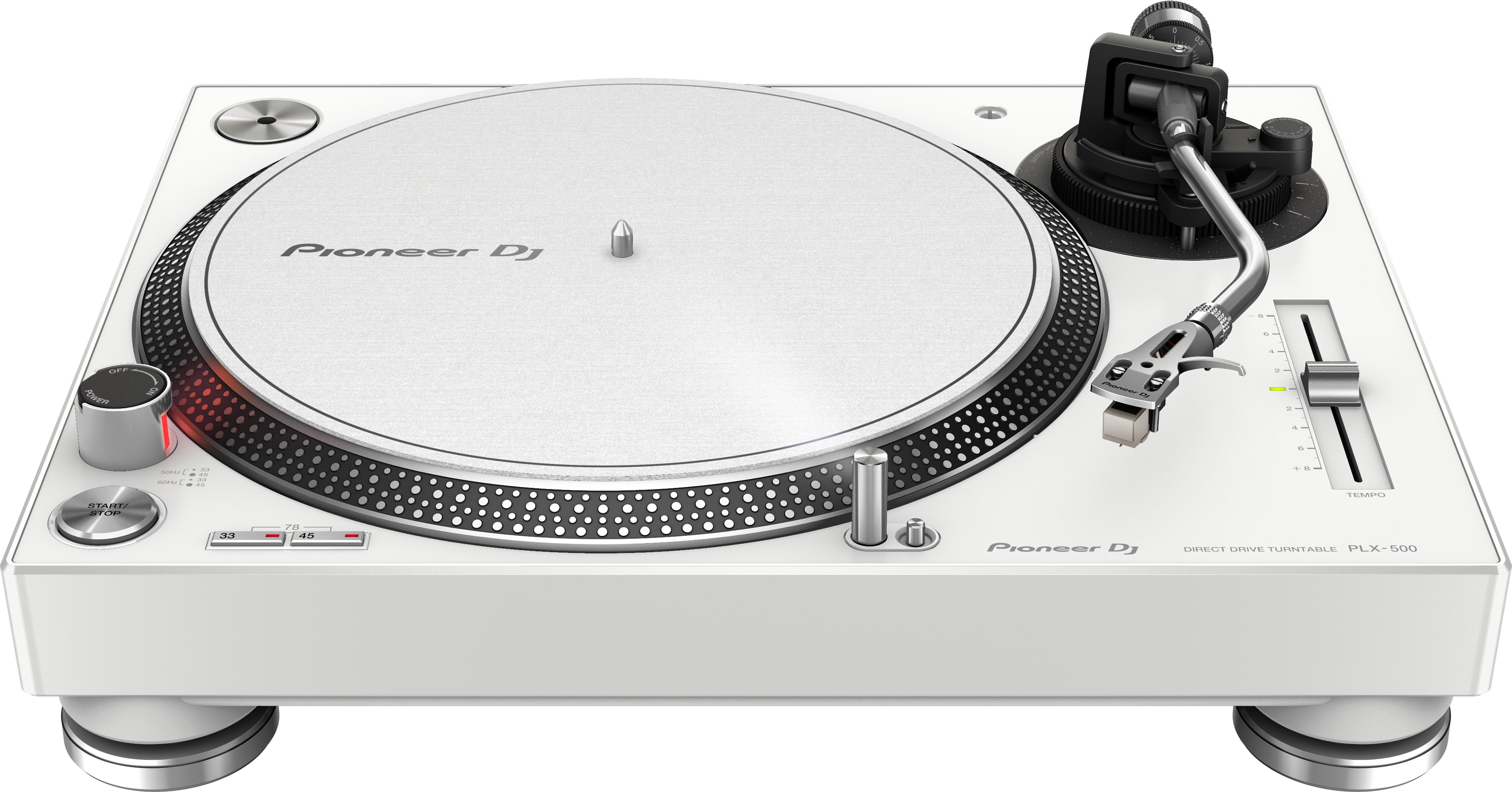 Set of Pioneer DJ PLX-500-White Turntable w/ White Monitors +