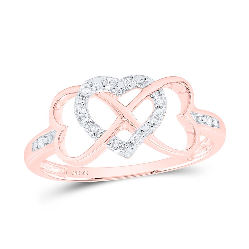 Genuine Diamond Triple Heart Ring Genuine Diamond Triple Heart Ring