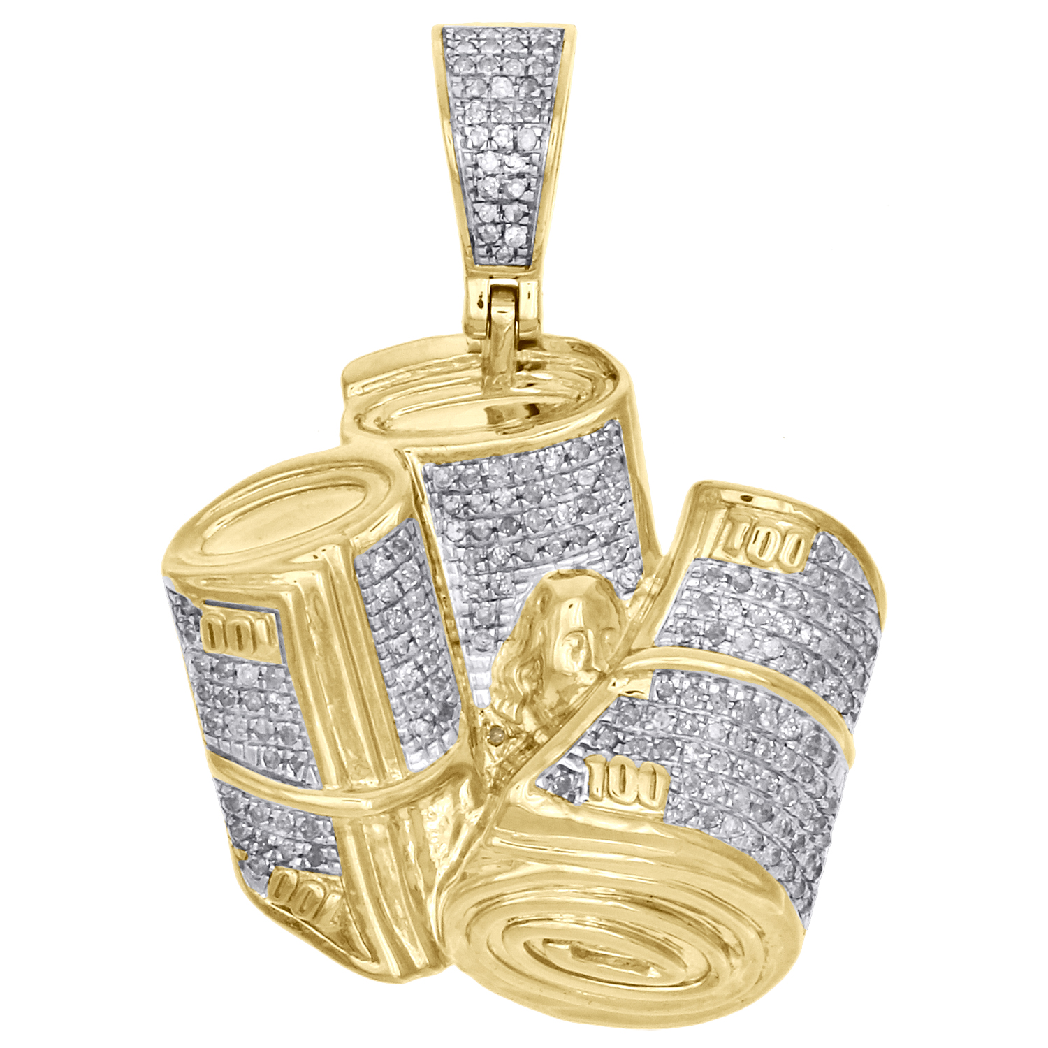 10K Gold Double Heart Charm Pendant 0.47 in x 0.59 in