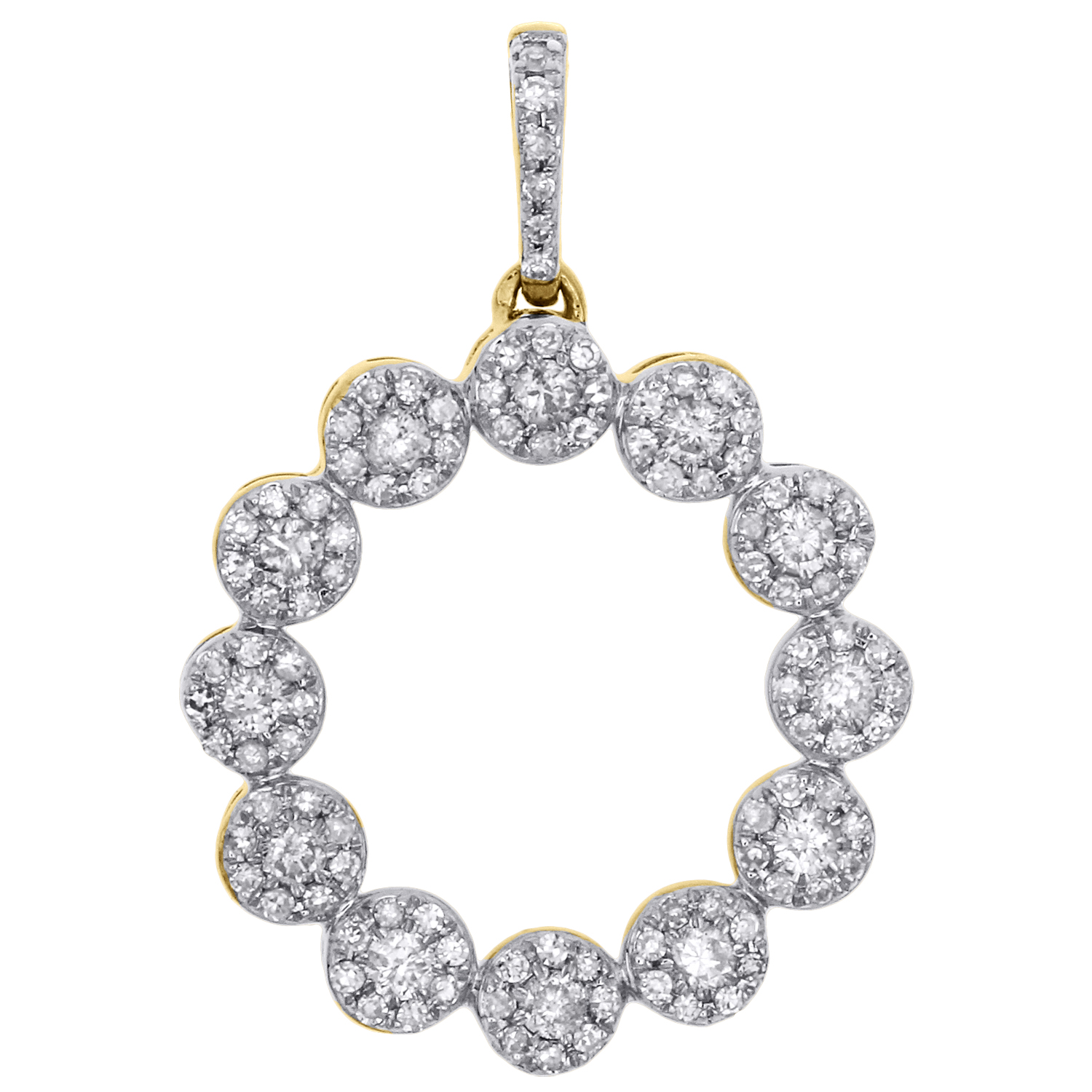 1 Ct Solitaire Rond Diamant Pendentif Charm Enhancer 14k solide or jaune Bijoux